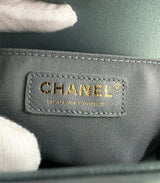 Chanel Boy Bag Patent Leather Baby Blue Small