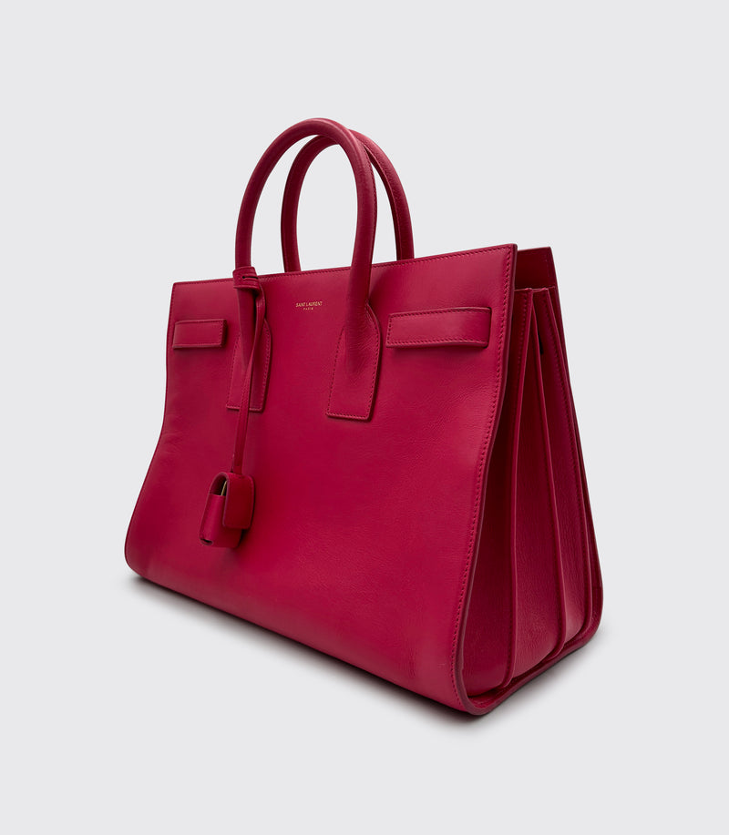 Saint Laurent Sac De Jour Leather Hot Pink