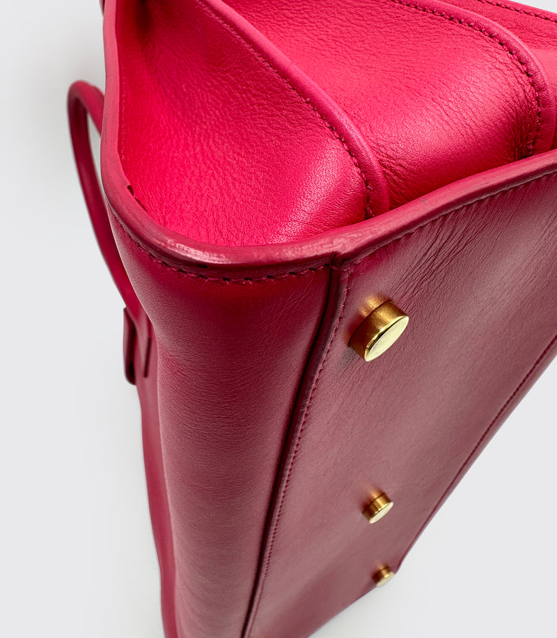 Saint Laurent Sac De Jour Leather Hot Pink