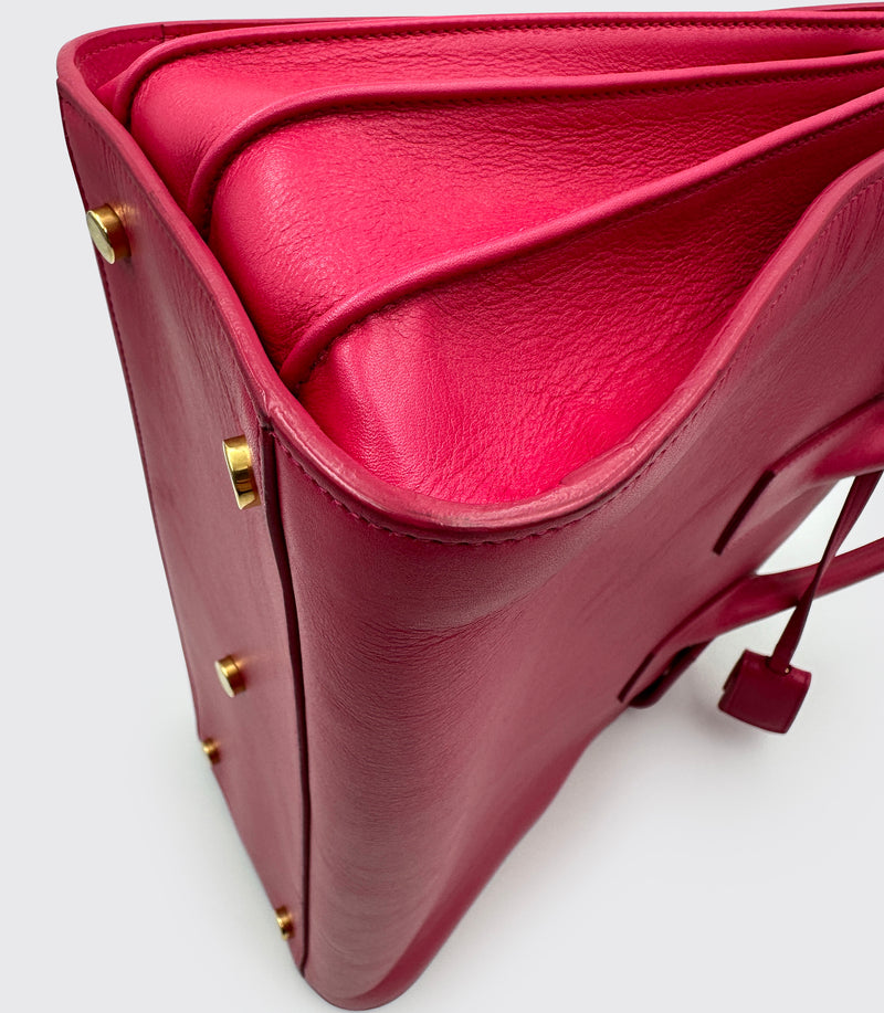 Saint Laurent Sac De Jour Leather Hot Pink