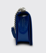 Chanel Old Medium Boy Bag Royal Blue Patent Leather