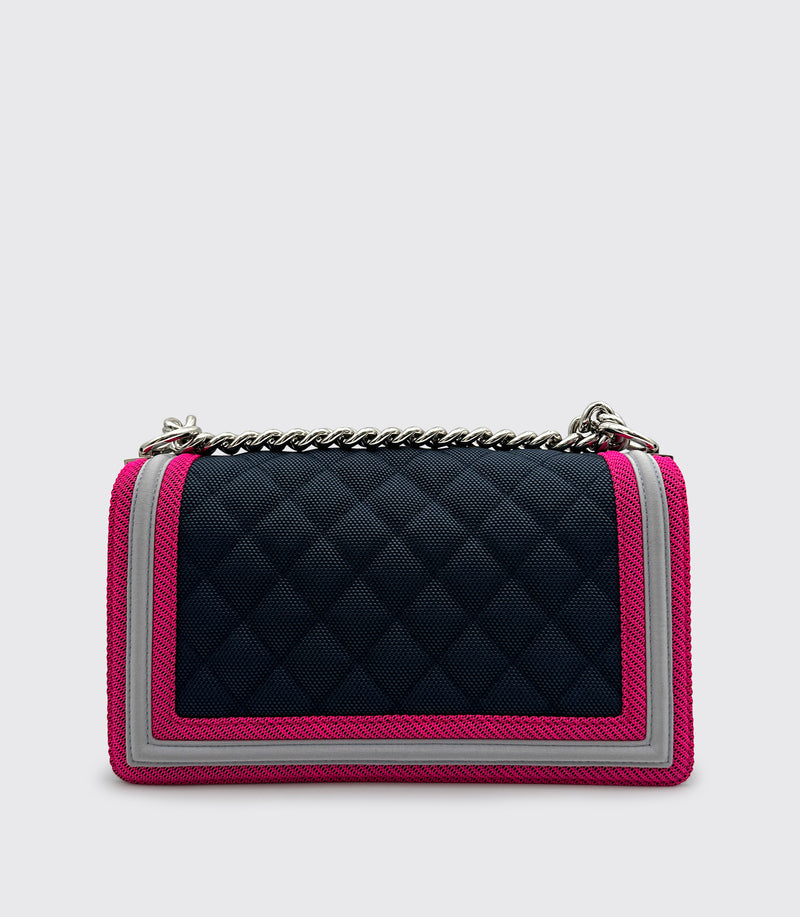 Chanel Fluo Boy Flap Cavas Quilted handbag Blue Pink White